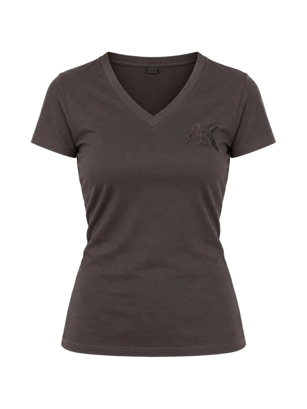 Armani Exchange logo-embellished V-neck T-shirt - Marrone