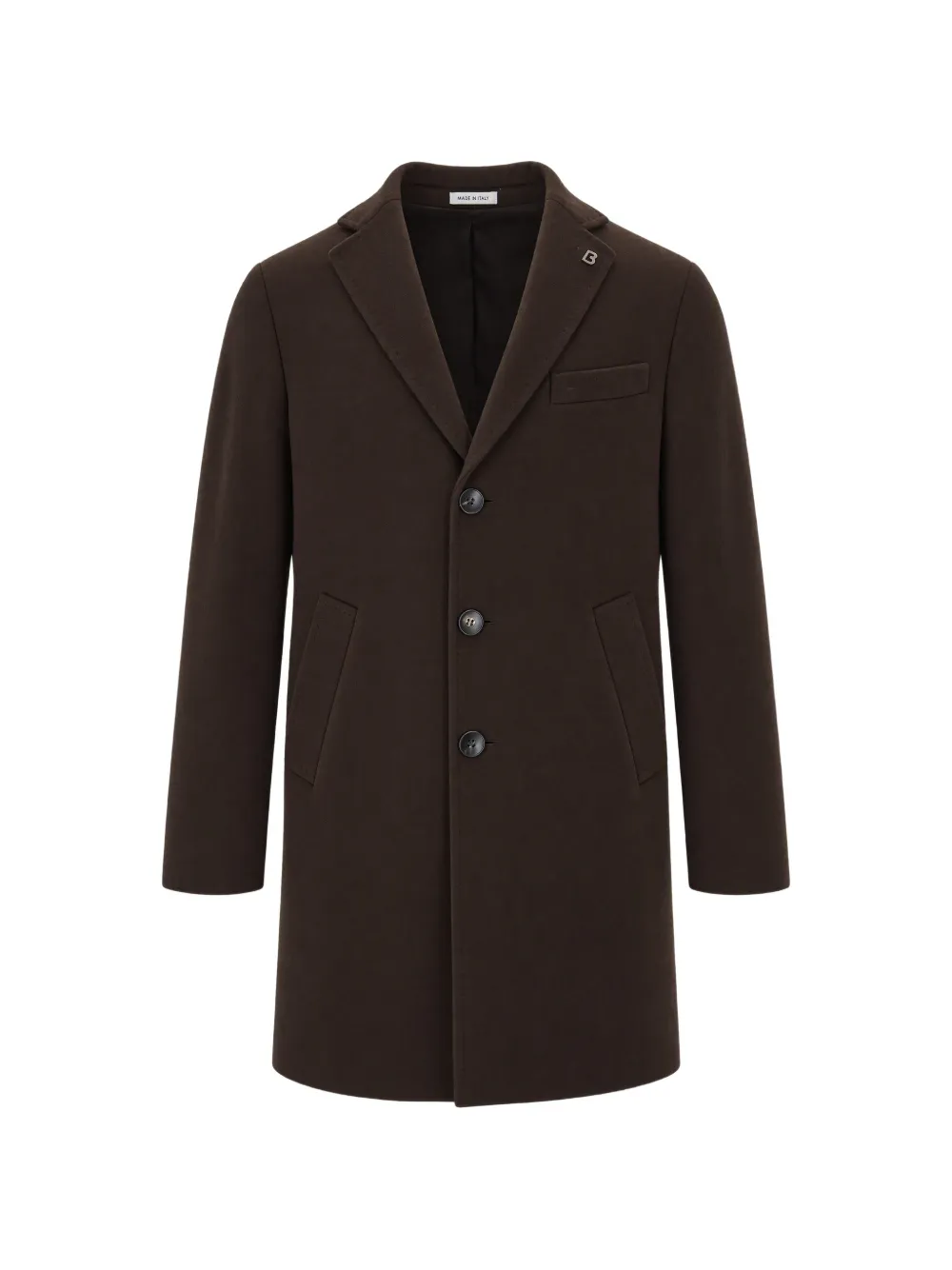 BRERAS MILANO single-breasted wool-blend coat - Brown