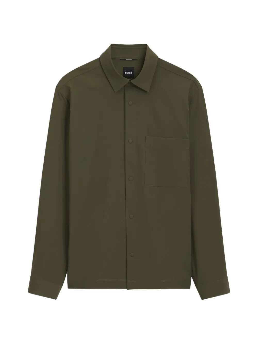 BOSS relaxed-fit shirt in performance stretch ripstop - Grün