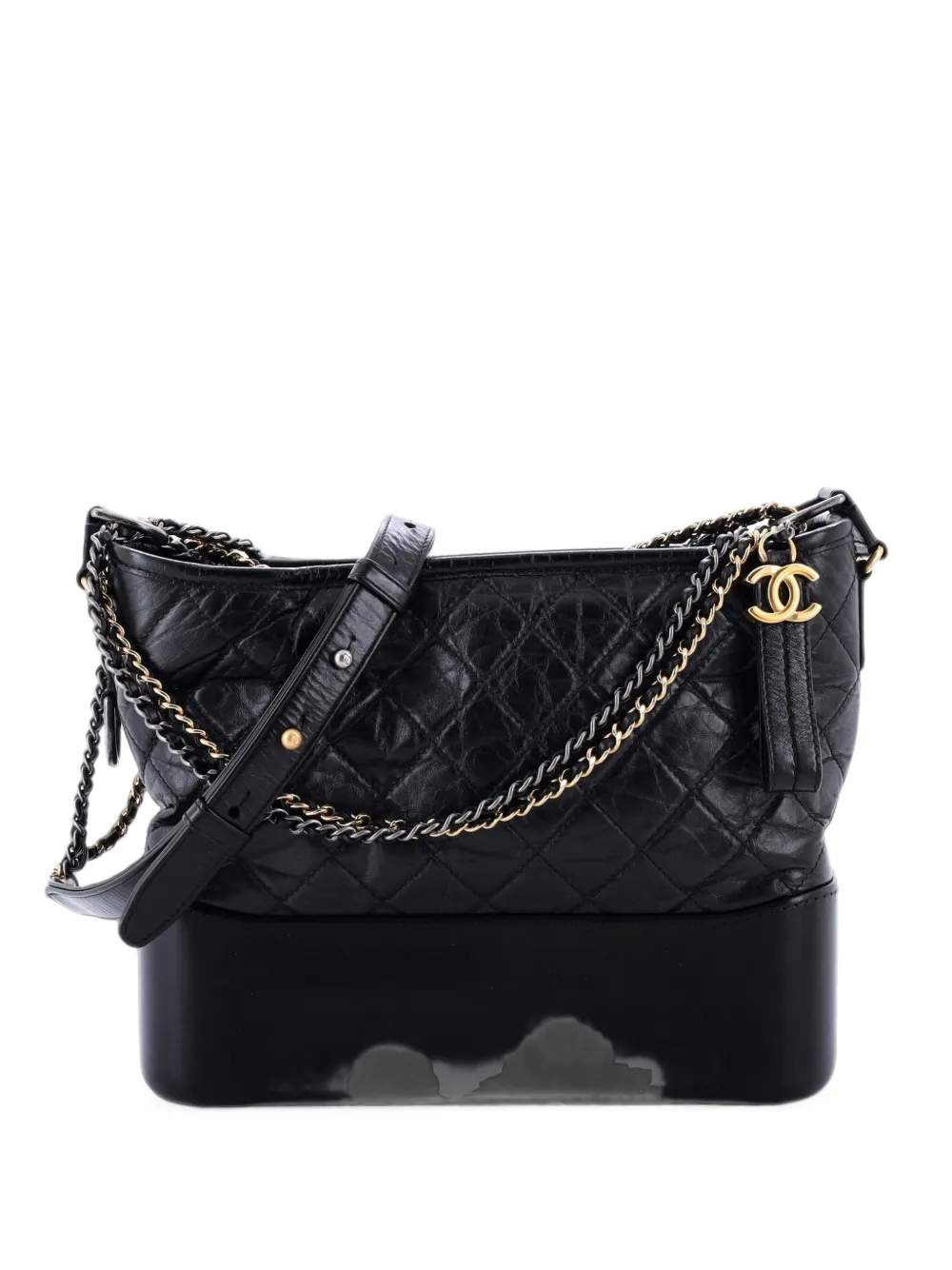 CHANEL Pre-Owned Gabrielle Quilted Aged Calfskin Medium hobo bag - Nero