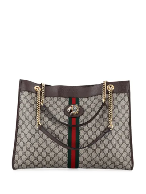 Gucci Pre-Owned bolso shopper Rajah grande de lona revestida con motivo GG y cadena