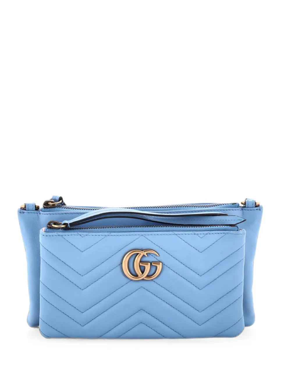 Gucci Pre-Owned petit sac à bandoulière matelassé à motif GG Marmont - Bleu Gucci Pre-Owned petit sac à bandoulière matelassé à motif GG Marmont - Bleu