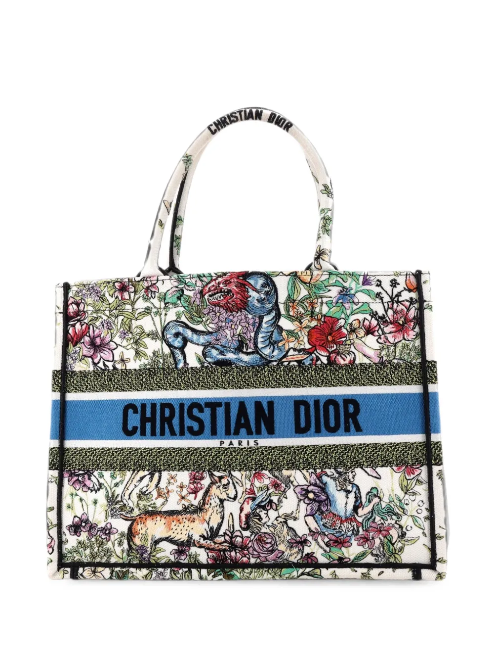 Christian Dior Pre-Owned sac cabas Book format moyen en toile brodée - Multicolore Christian Dior Pre-Owned sac cabas Book format moyen en toile brodée - Multicolore
