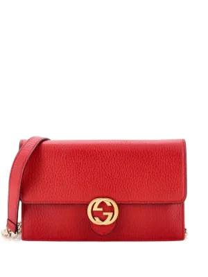 Gucci Pre-Owned インターロッキング パテント ミディアム ショルダー