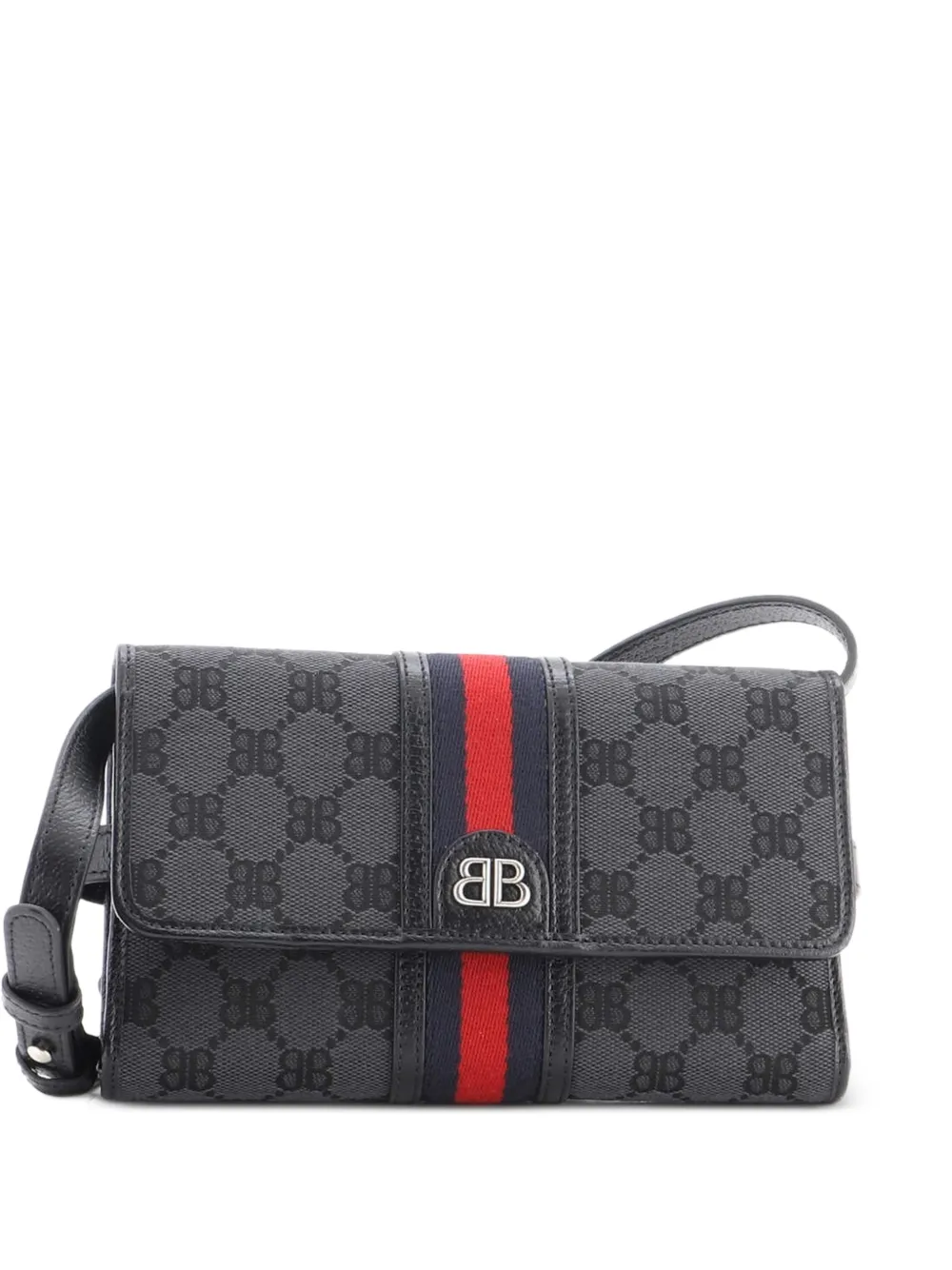Balenciaga Pre-Owned x Gucci The Hacker Wallet on Strap BB Canvas shoulder bag - Schwarz