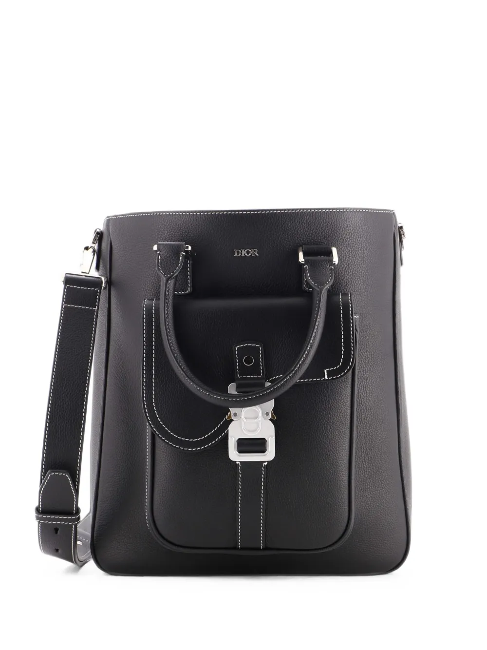 Christian Dior Pre-Owned grand cabas haut Saddle Buckle en cuir - Noir Christian Dior Pre-Owned grand cabas haut Saddle Buckle en cuir - Noir