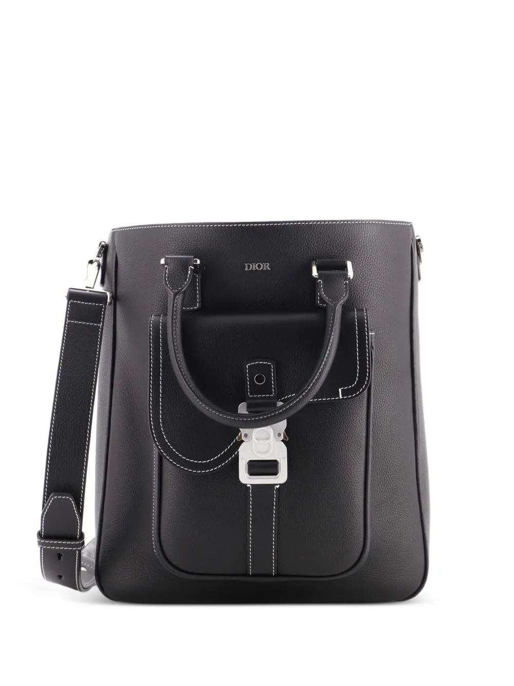 Christian Dior Pre-Owned Saddle Buckle Leather Tall tote bag - Schwarz