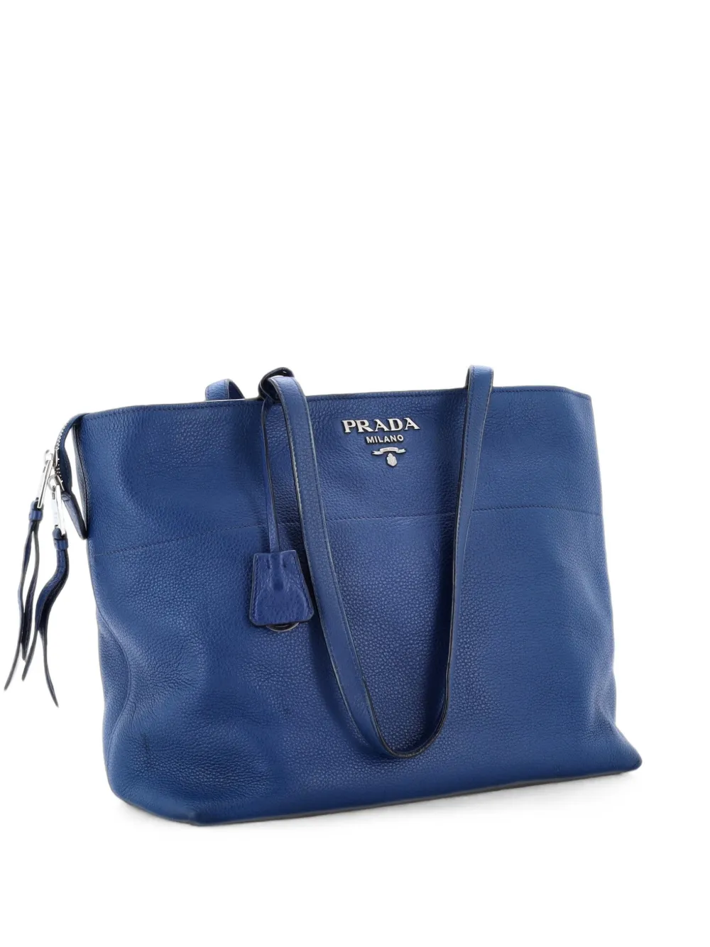 Prada Pre-Owned sac à main Zip Shopping médium en cuir - Bleu Prada Pre-Owned sac à main Zip Shopping médium en cuir - Bleu