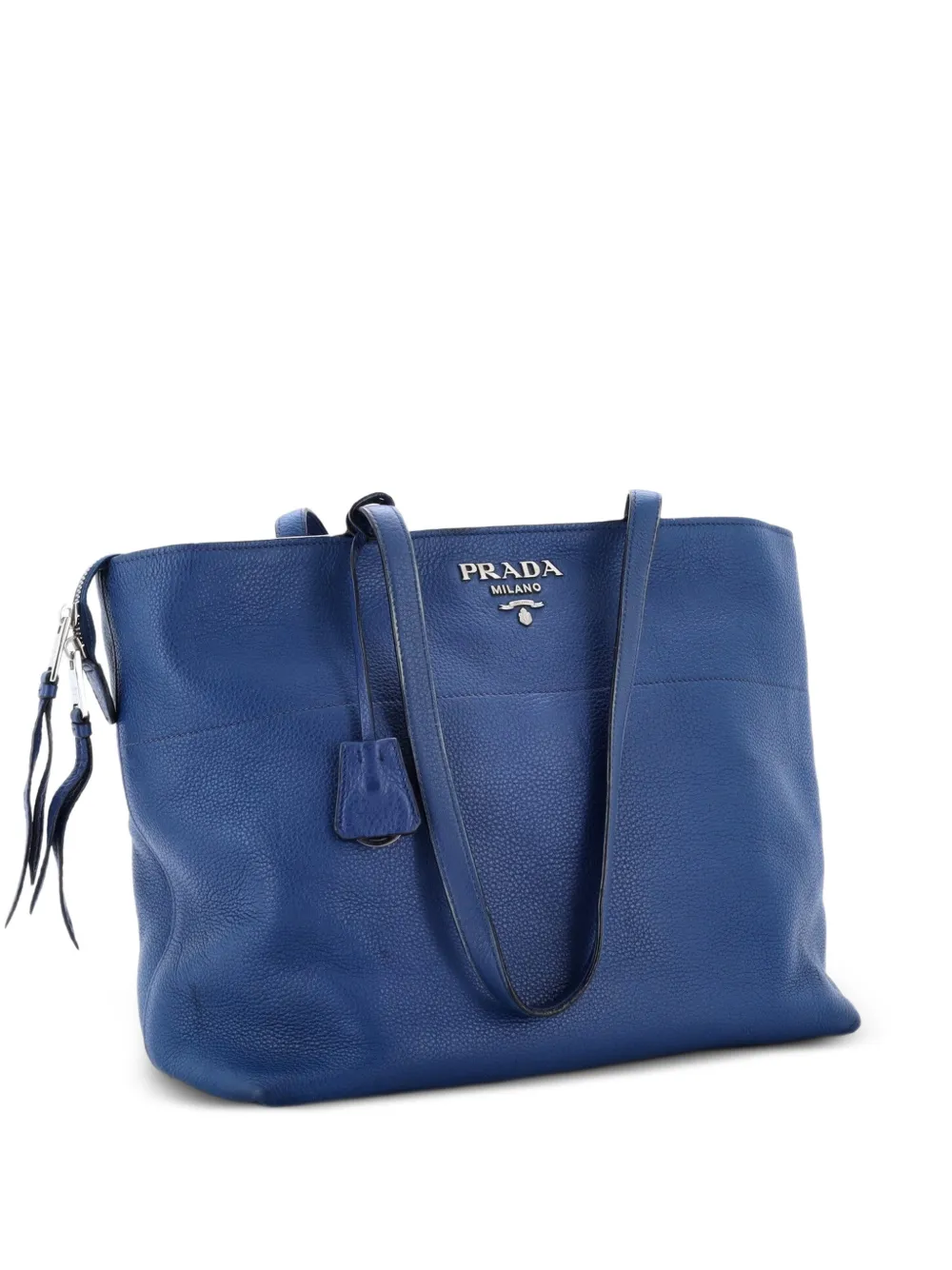 Prada Pre-Owned Zip Shopping Leather Medium tote bag - Blu