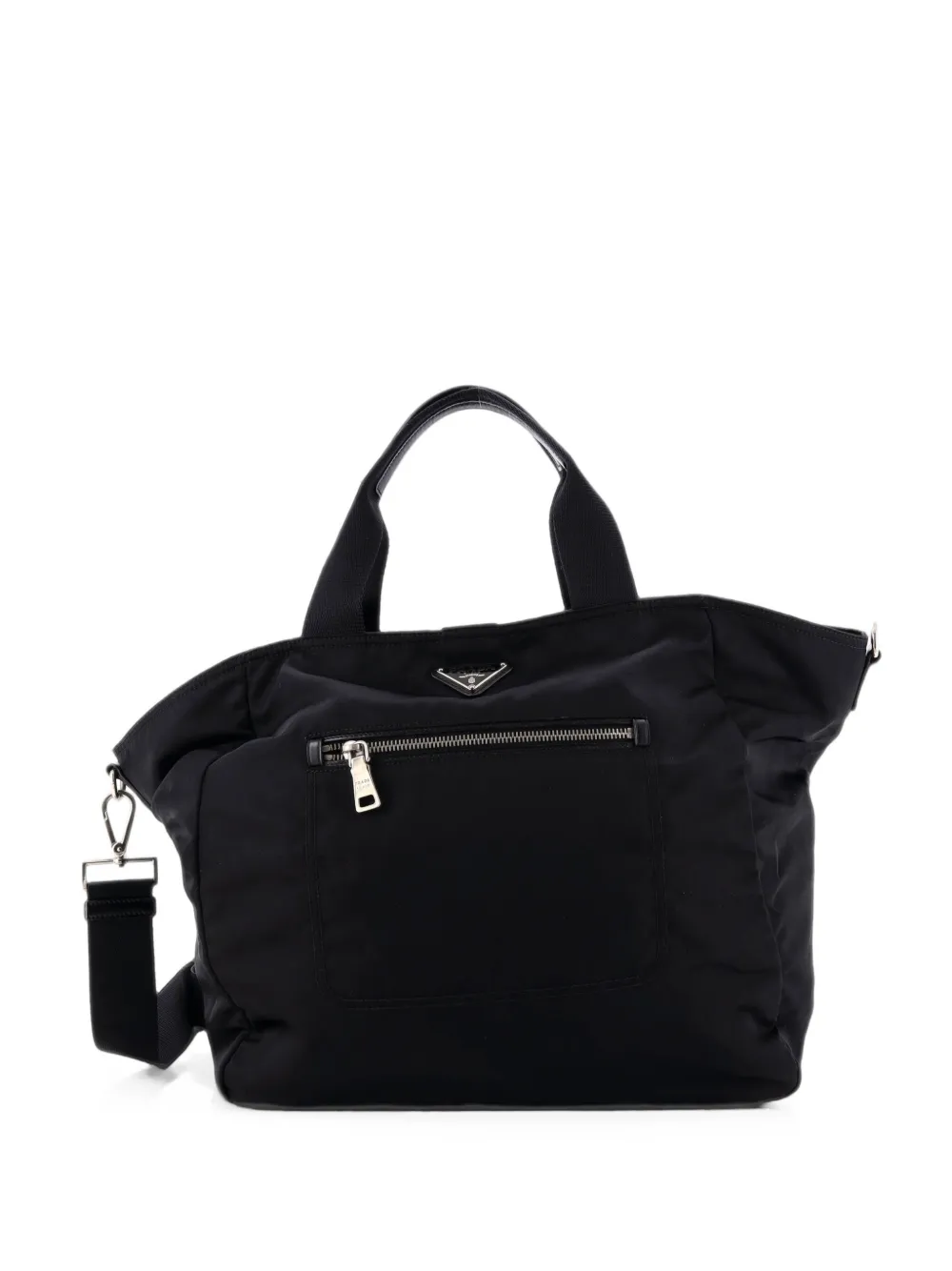 Prada Pre-Owned Convertible Front Pocket Shopping Tessuto Large tote bag - Schwarz