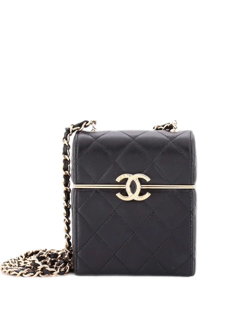 CHANEL Pre-Owned CC Box Vanity Case with Chain Quilted Lambskin Mini crossbody bag - Nero