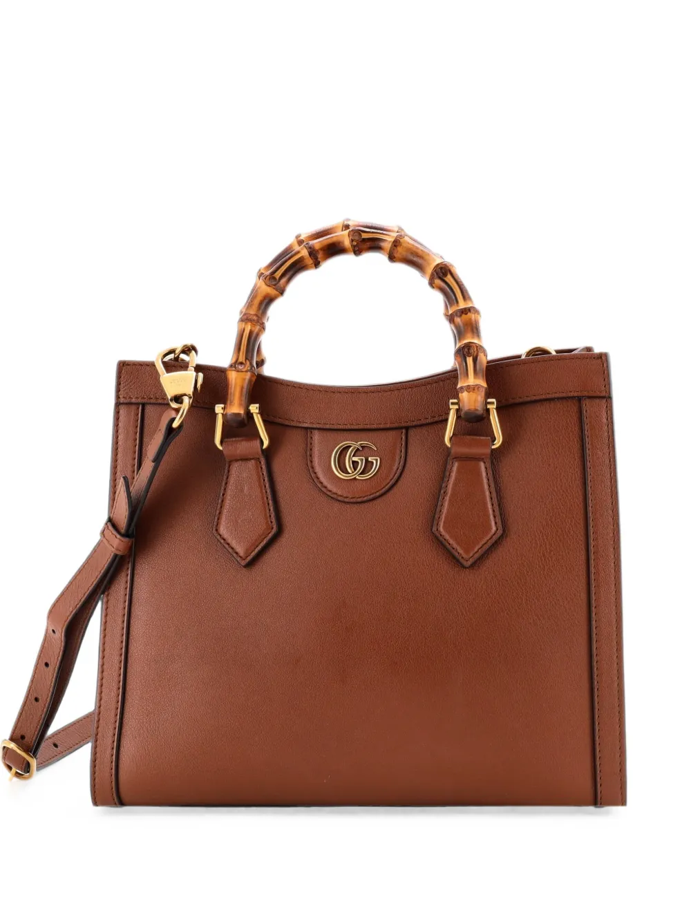 Gucci Pre-Owned Diana NM Bamboo Handle Leather Small tote bag - Marron Gucci Pre-Owned Diana NM Bamboo Handle Leather Small tote bag - Marron