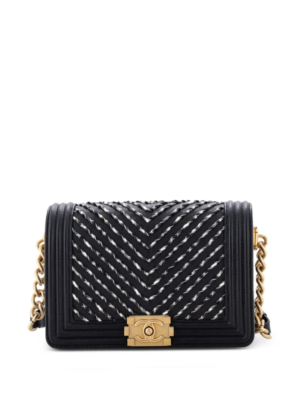 CHANEL Pre-Owned By The Sea Boy Waist Bag Chevron Embroidered Calfskin belt bag - Schwarz