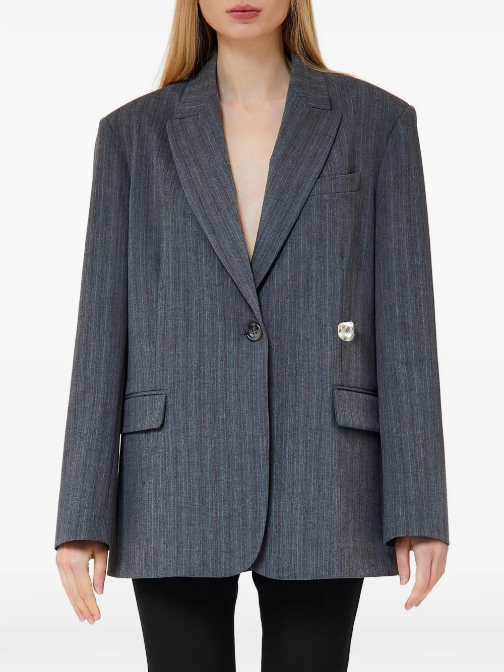 LIU JO Blazer met juweelknoop Grijs