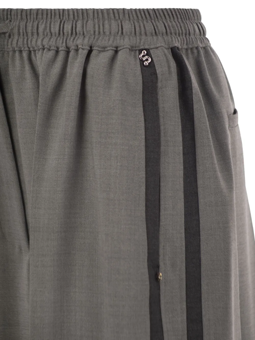 Sportmax Broek met trekkoord en zijstreep Grijs
