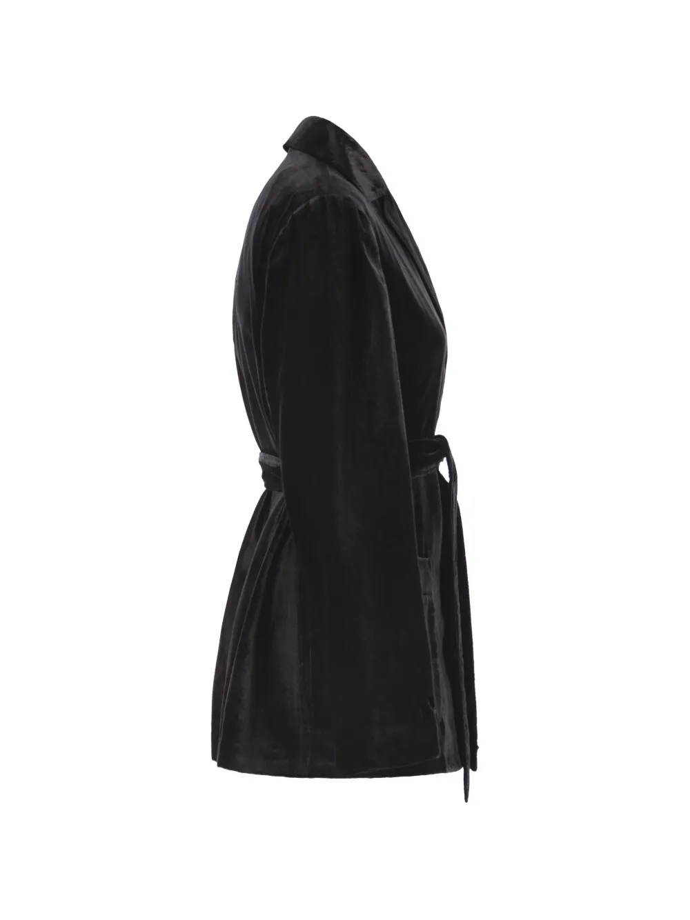 Weekend Max Mara belted velvet blazer Zwart