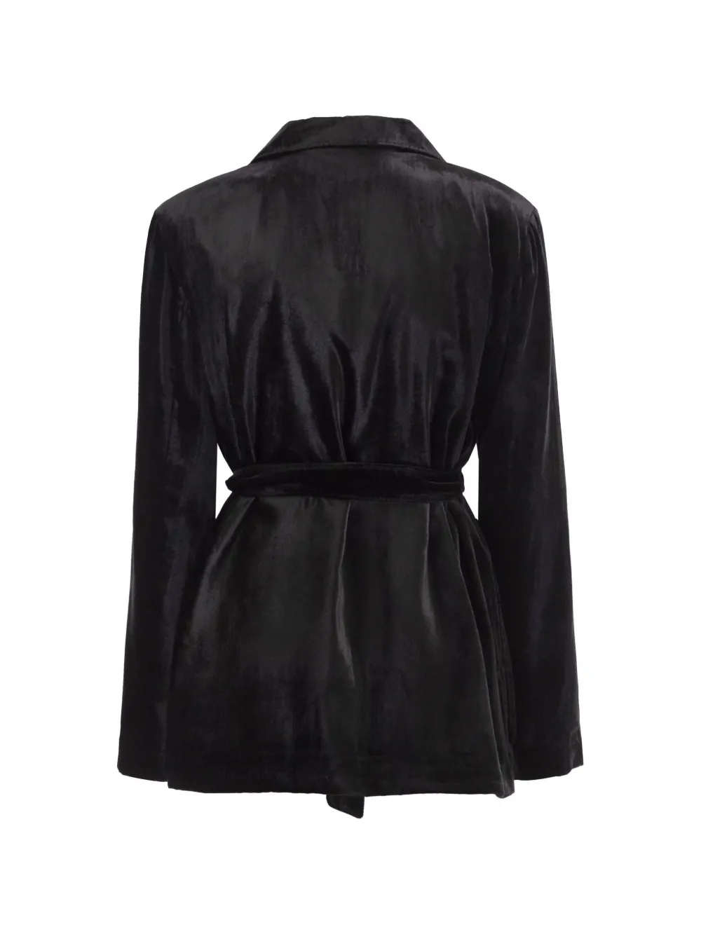 Weekend Max Mara belted velvet blazer Zwart