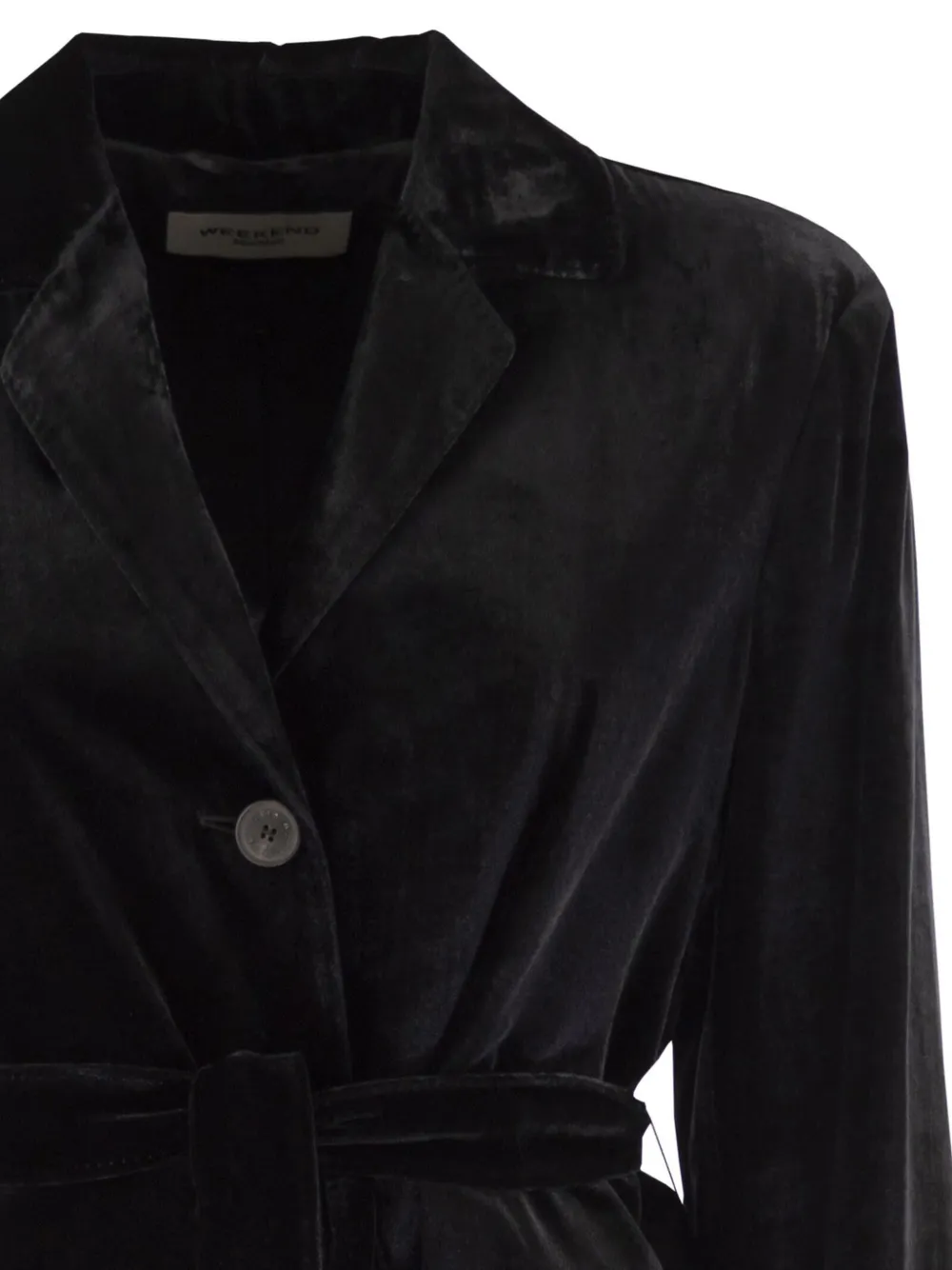 Weekend Max Mara belted velvet blazer Zwart