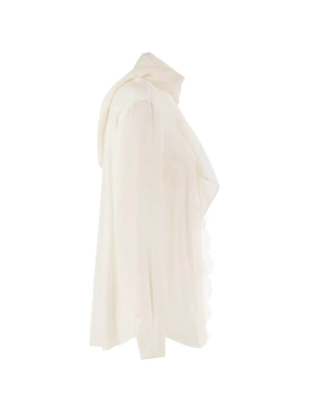 Weekend Max Mara Blouse met sjaal en kanten inzetstuk Wit