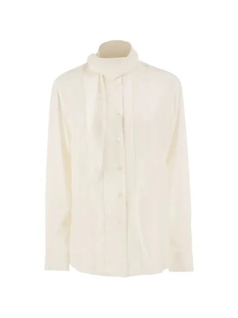Weekend Max Mara lace-insert neck-scarf shirt