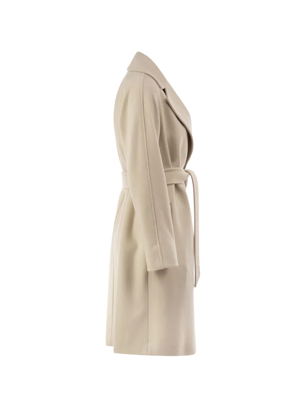 Max Mara Wikkelmantel met ceintuur Beige