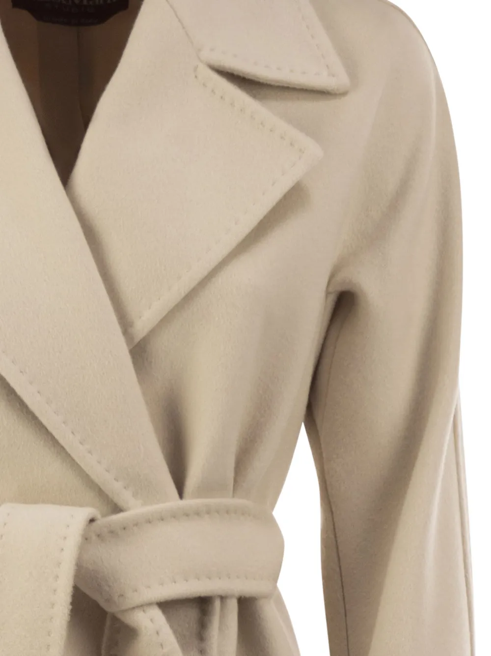 Max Mara Wikkelmantel met ceintuur Beige