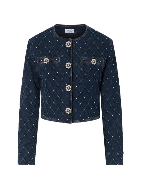 LIU JO jacket in denim quilted with rhinestones