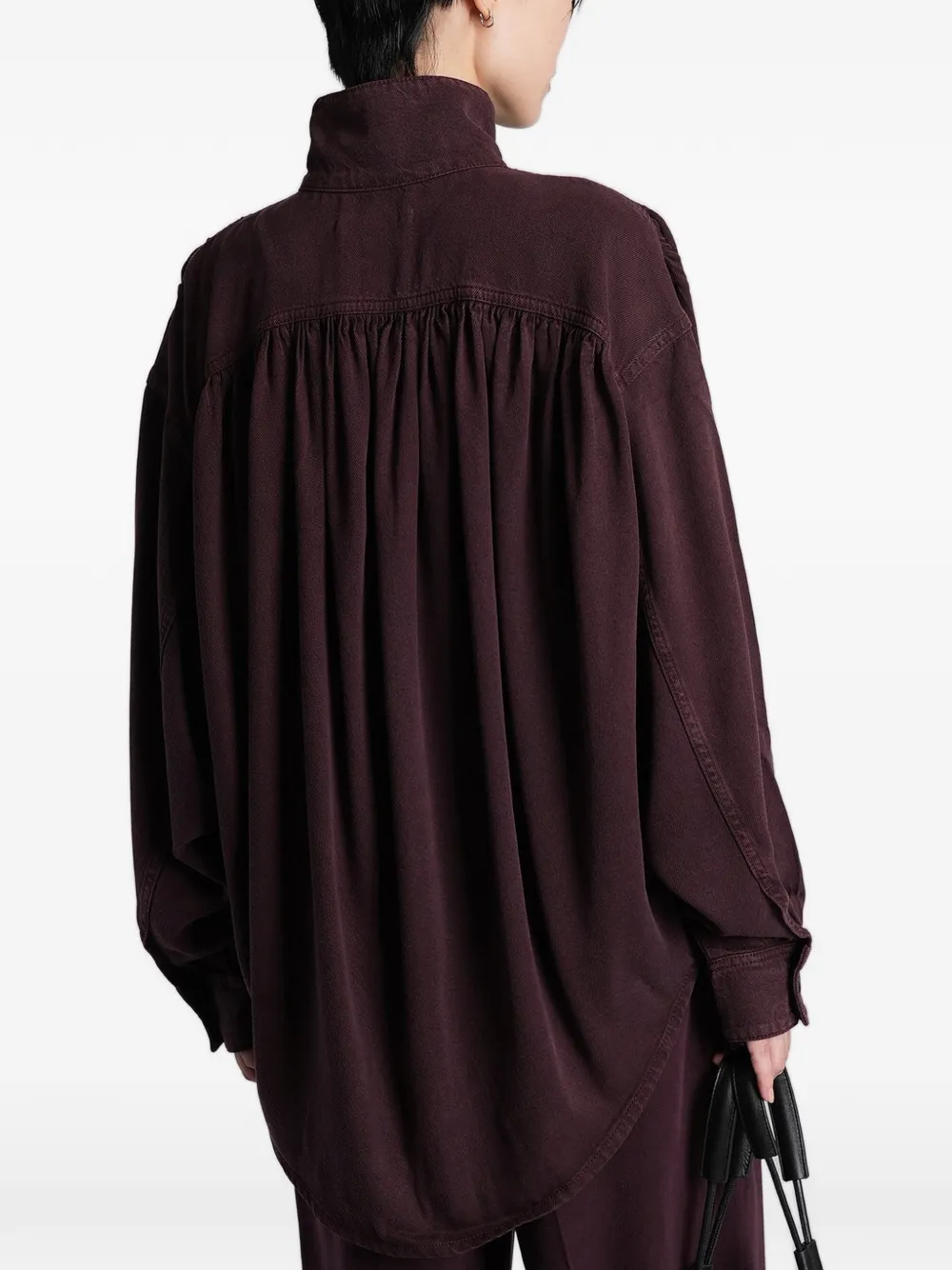 IRO Coming blouse met hoge hals Paars