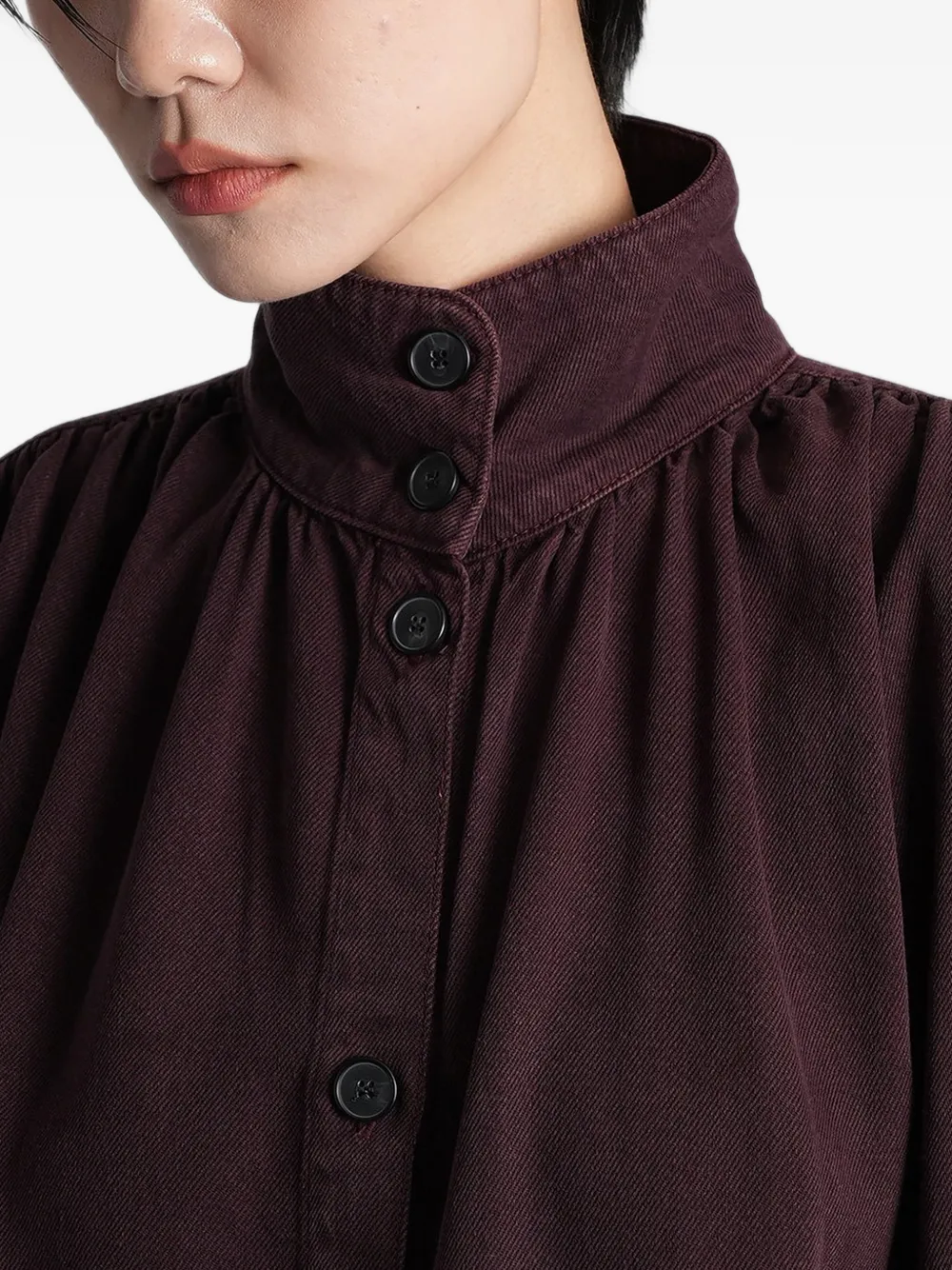IRO Coming blouse met hoge hals Paars