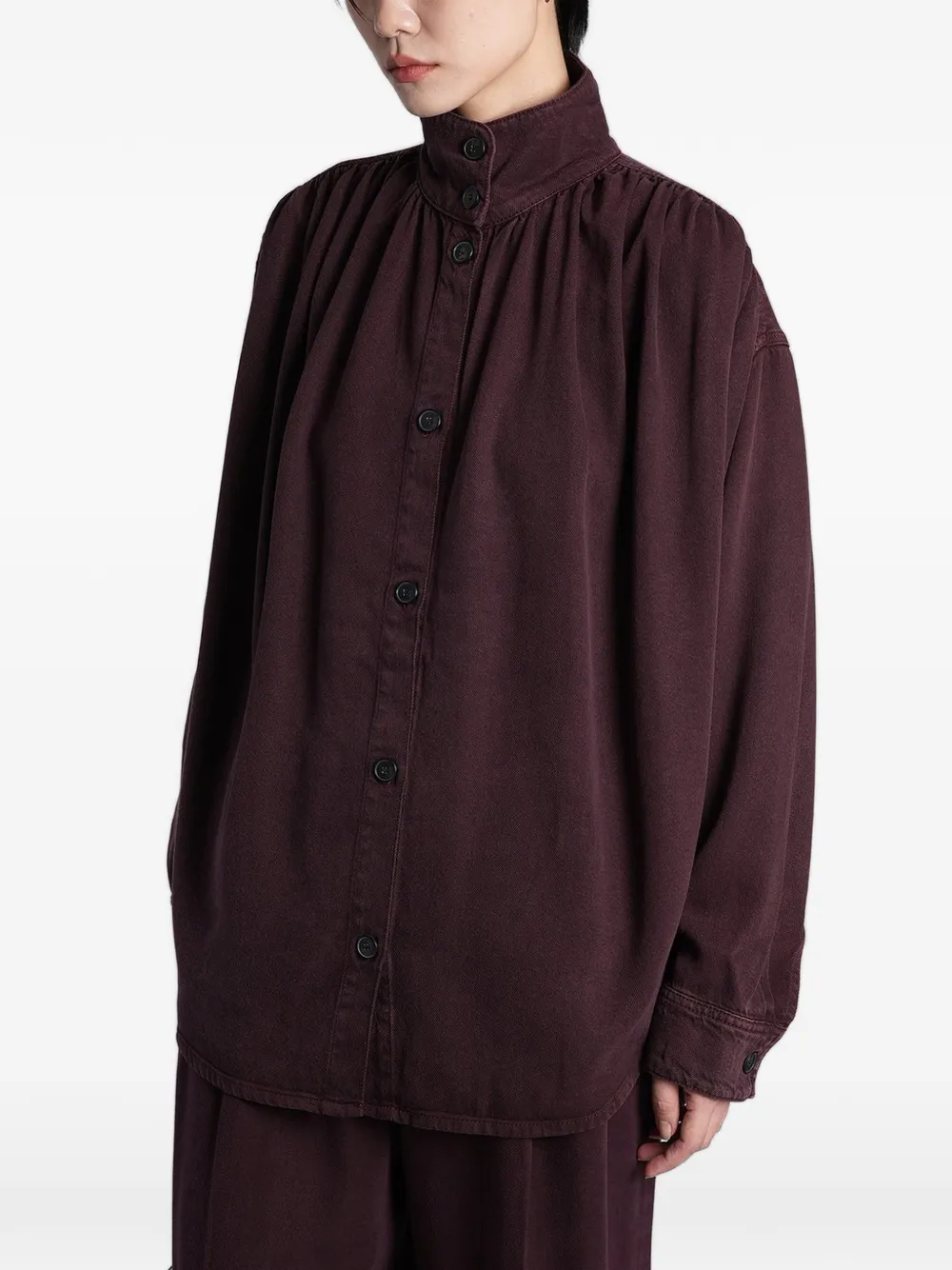 IRO Coming blouse met hoge hals Paars