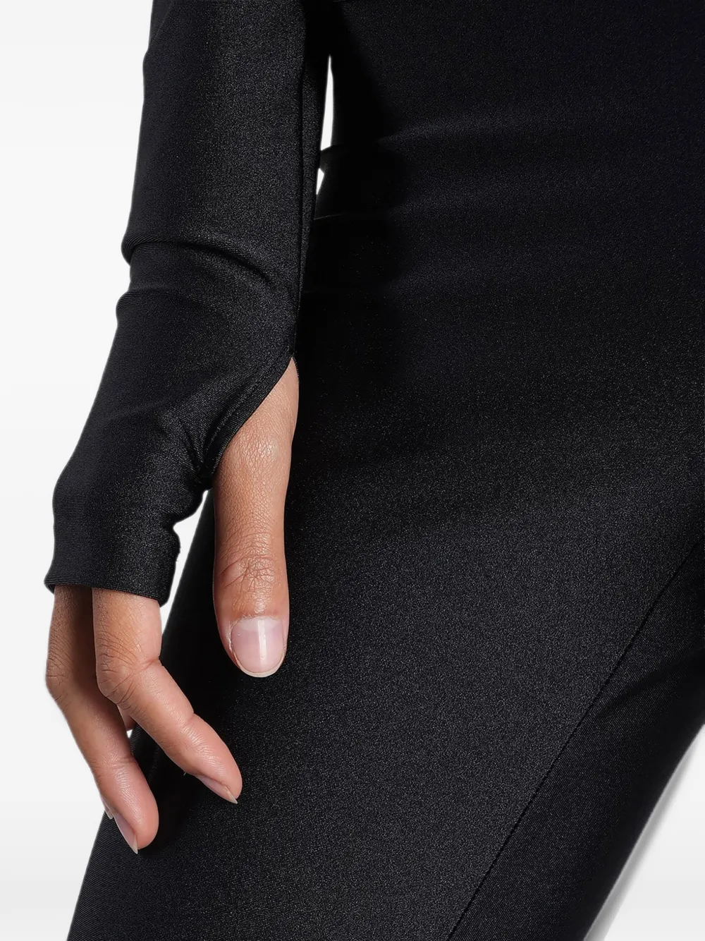 THE ANDAMANE Orchid cropped top met duimsleuf Zwart