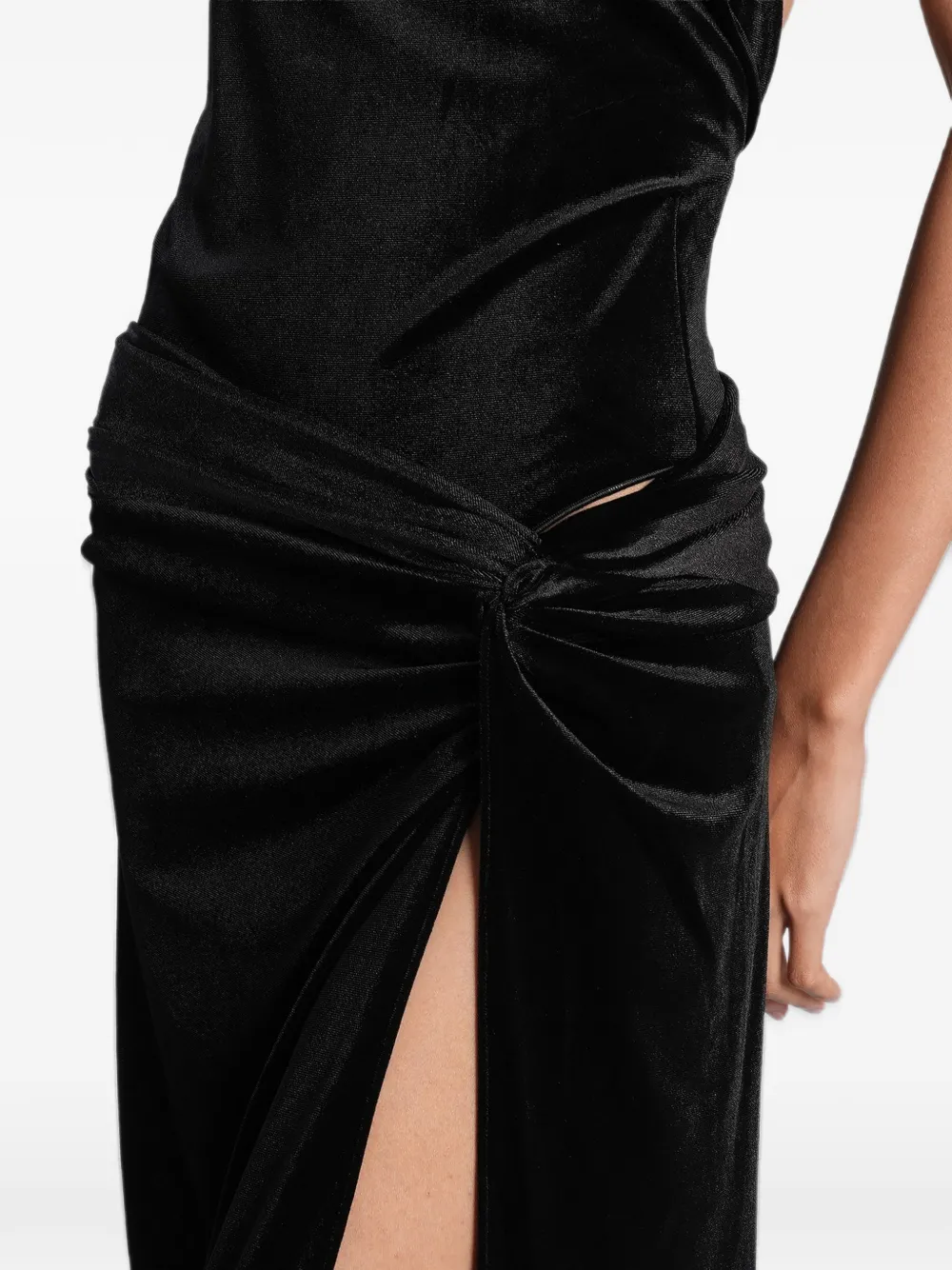 THE ANDAMANE Maxi-rok met knoop-detail en zijsplit Zwart