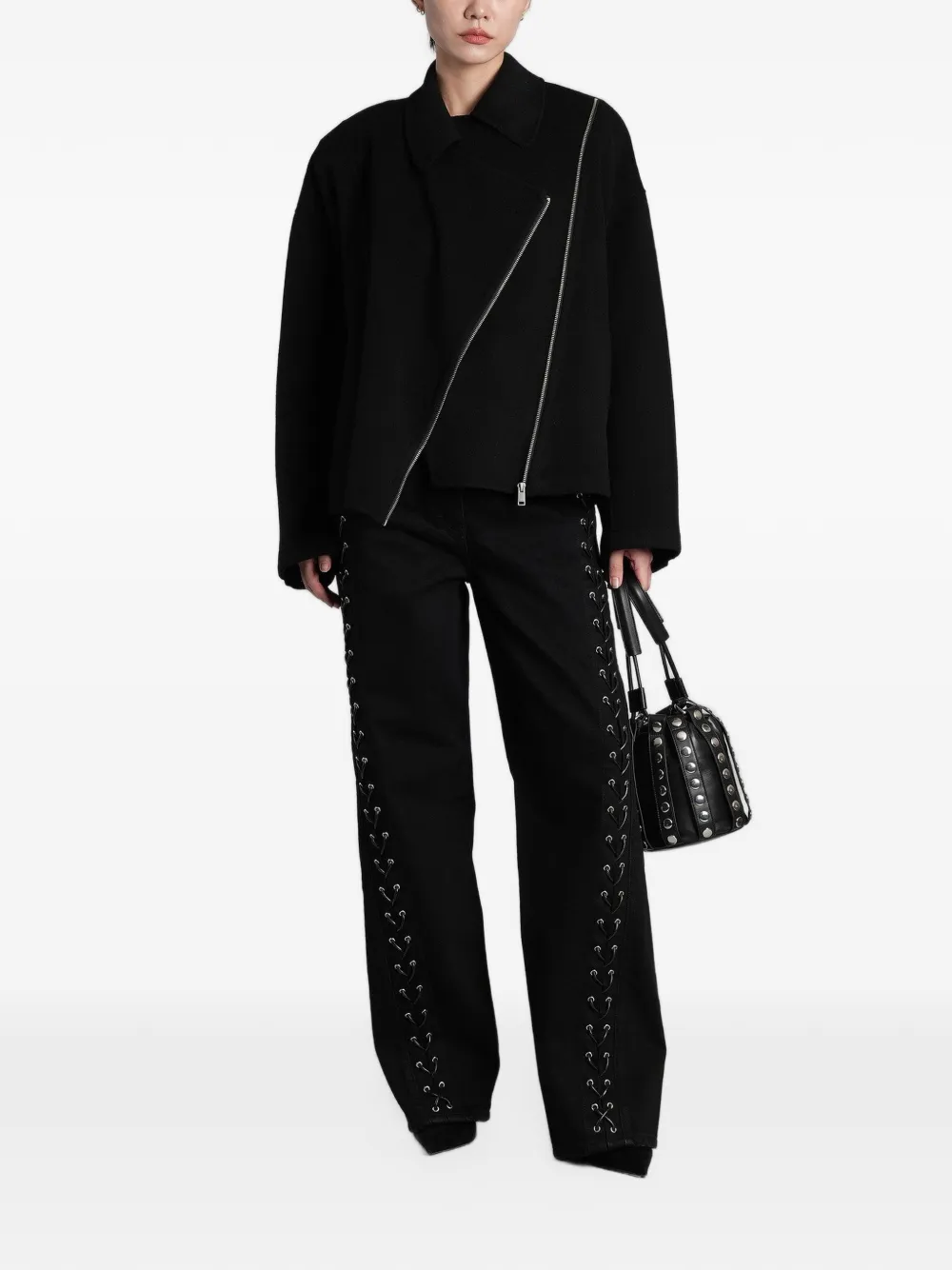 IRO Ampstack jack met asymmetrische ritssluiting Zwart