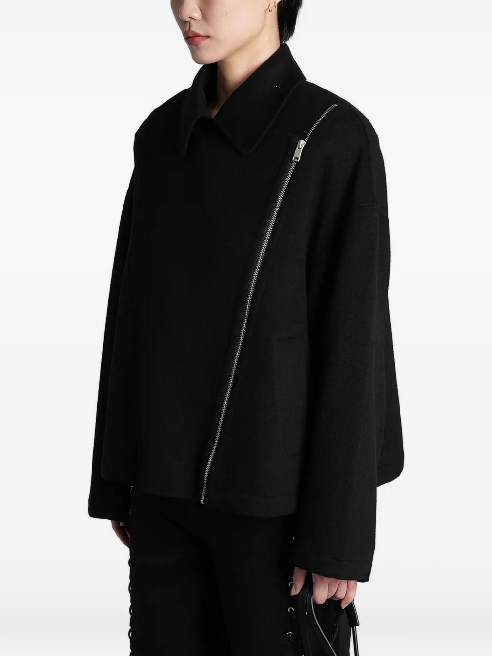IRO Ampstack jack met asymmetrische ritssluiting Zwart