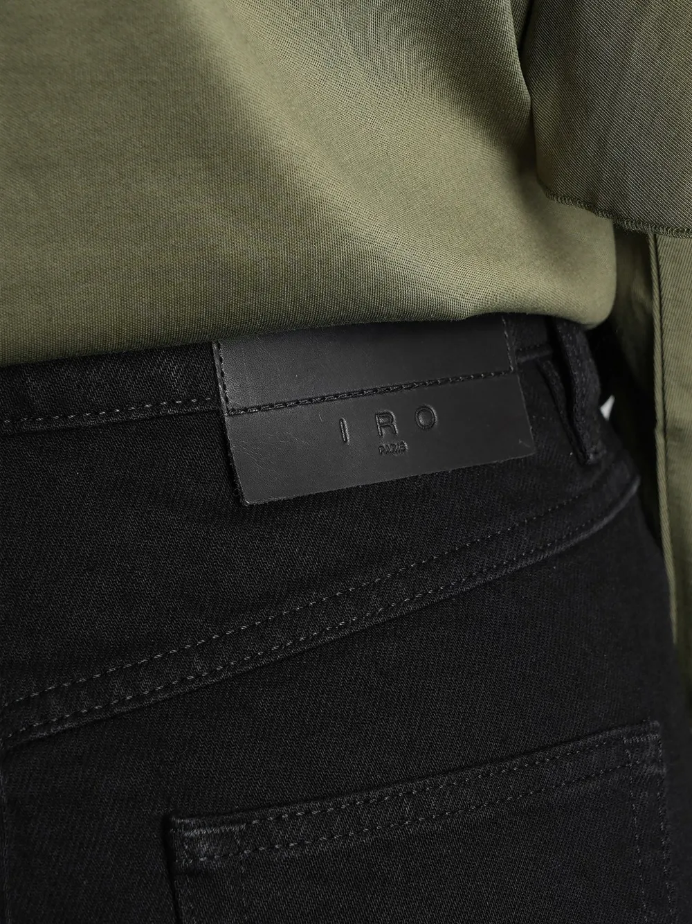 IRO Borderline jeans met wijde pijpen en veters Zwart