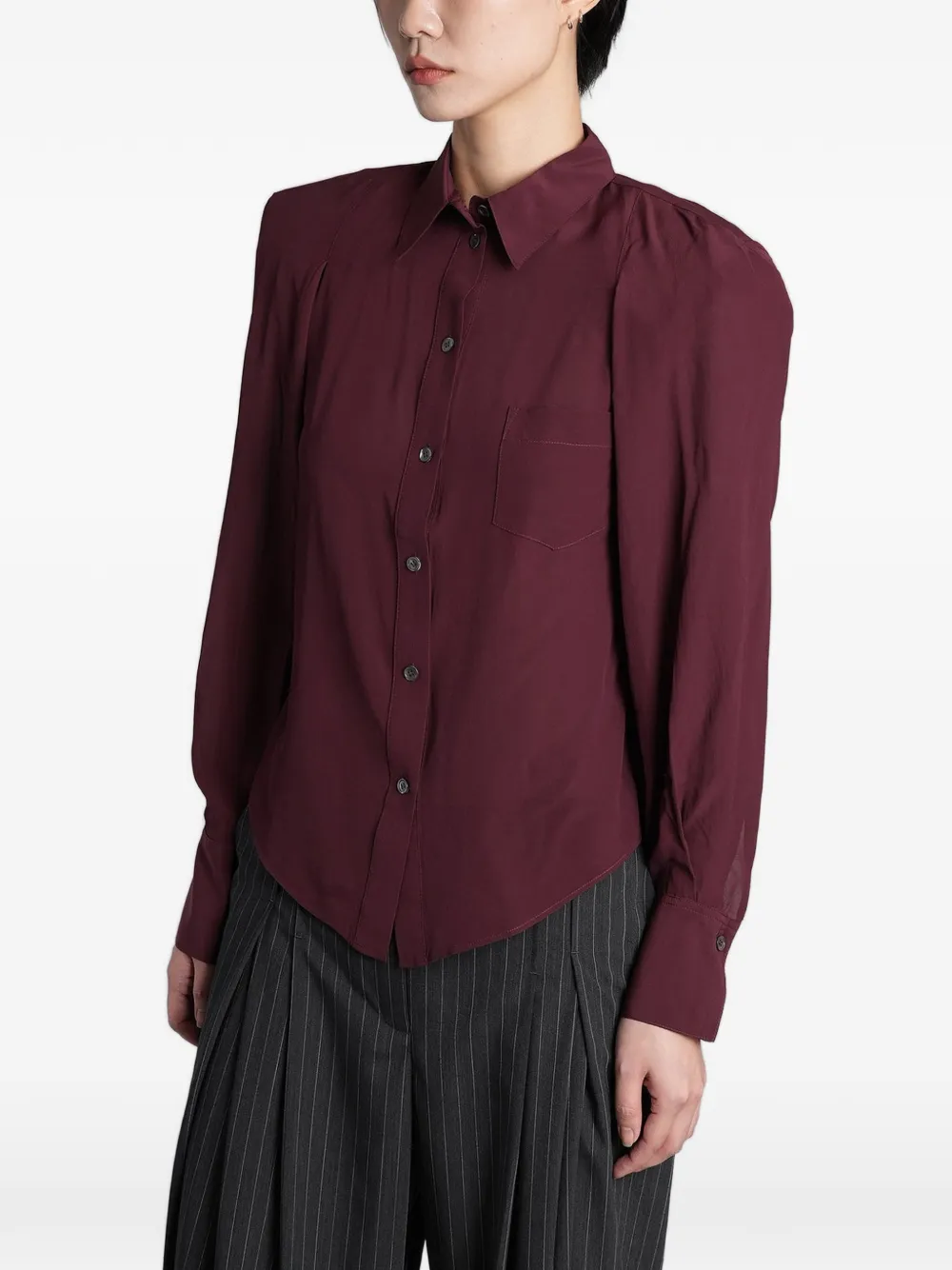 IRO Neon padded-shoulder shirt Rood