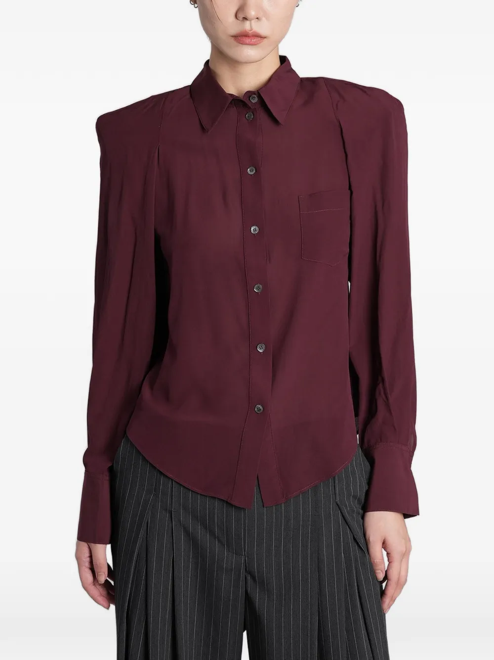 IRO Neon padded-shoulder shirt Rood
