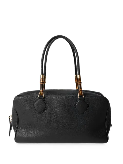 Gucci large Boston bamboo-detail leather tote bag