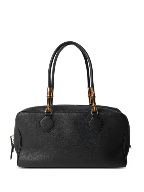 Gucci large Boston bamboo-detail leather tote bag