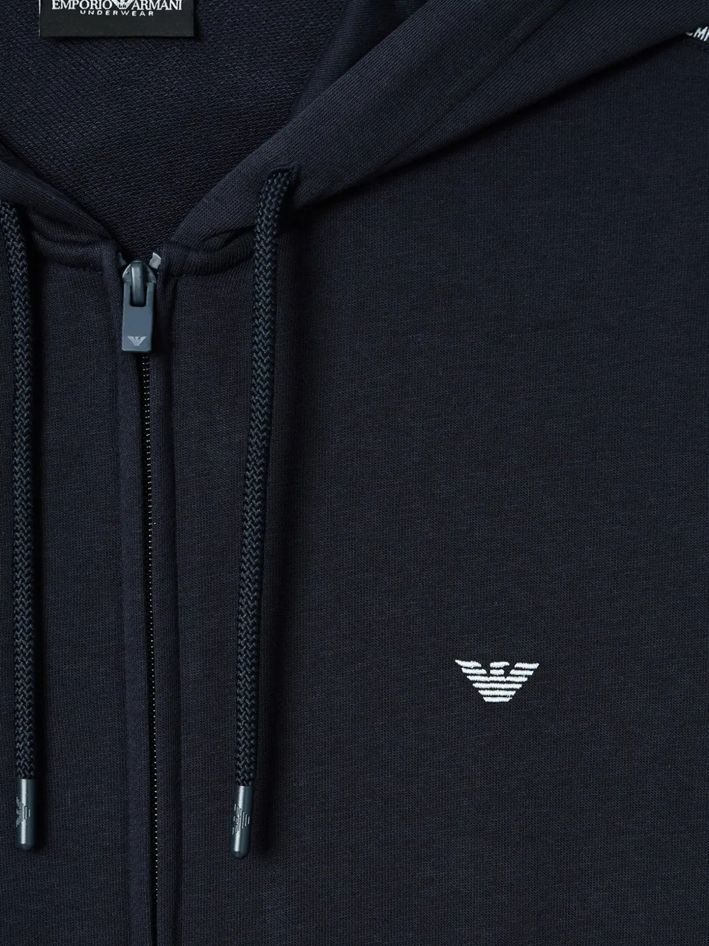Emporio Armani Hoodie met geborduurd logo Blauw