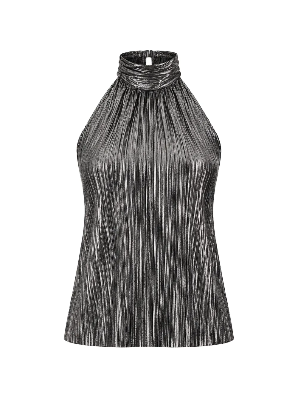 Bruuns Bazaar Groundberry Duro geplooide top met halternek Zilver