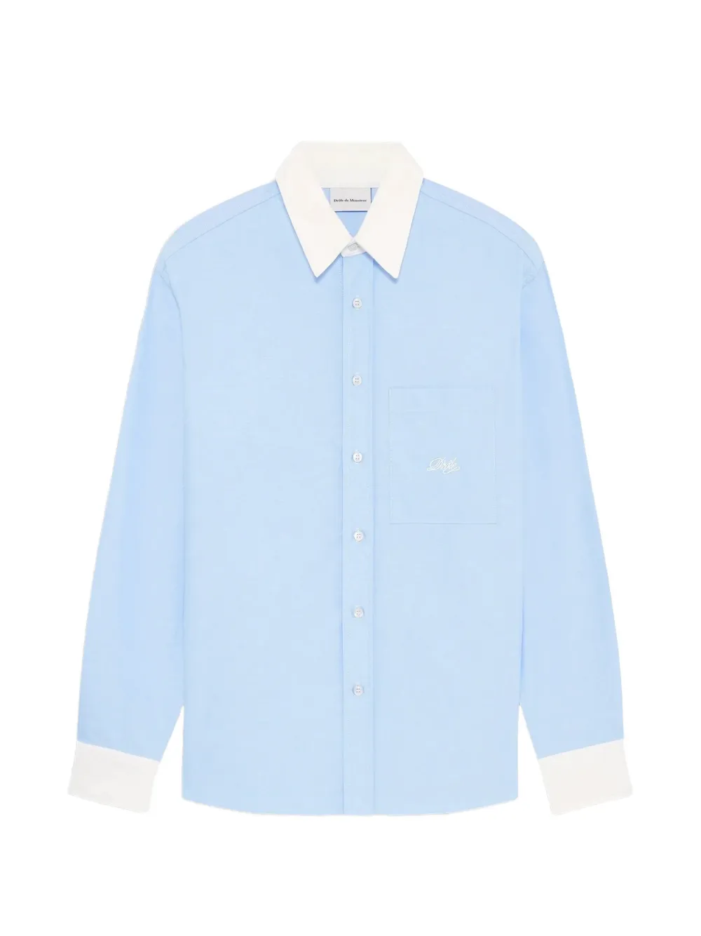 Drôle De Monsieur contrast-collar boxy shirt - Bleu Drôle De Monsieur contrast-collar boxy shirt - Bleu