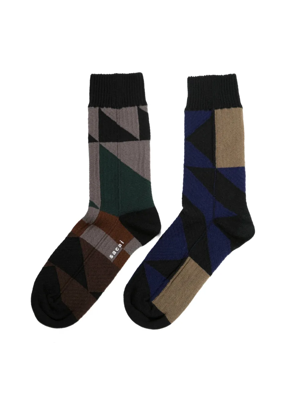 sacai x A.P.C. sokken met geometrisch patroon Zwart