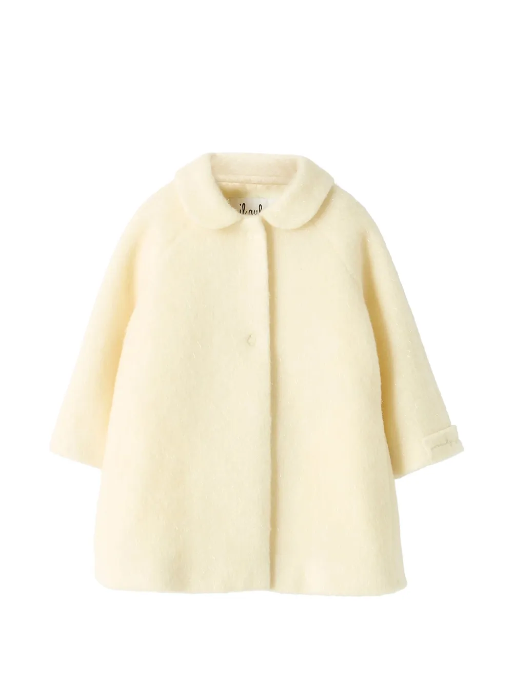 Il Gufo Babies' Lurex-detail Peter Pan-collar Coat In Neutrals