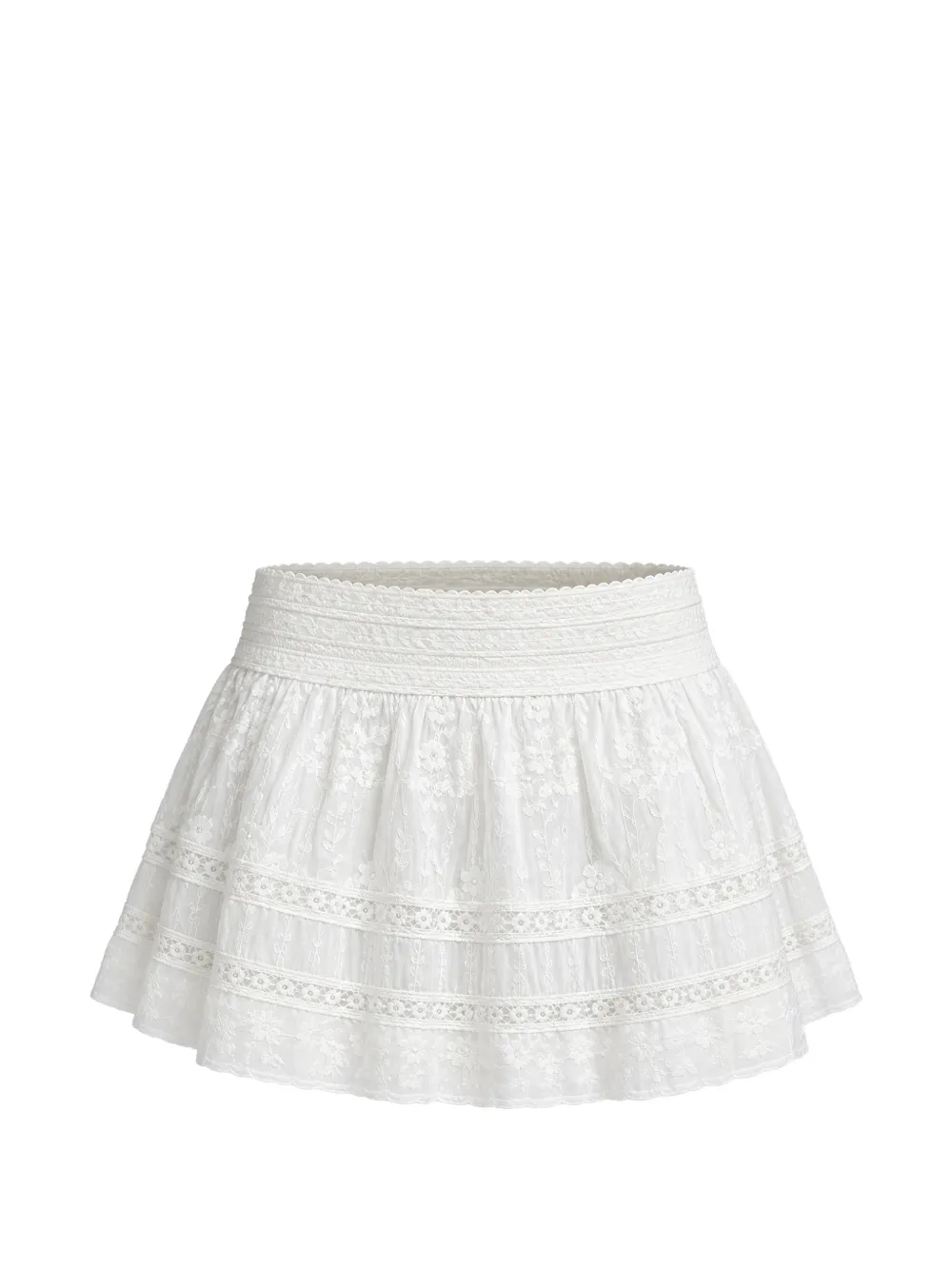 LoveShackFancy Anwen broderie-anglaise mini skirt - Bianco