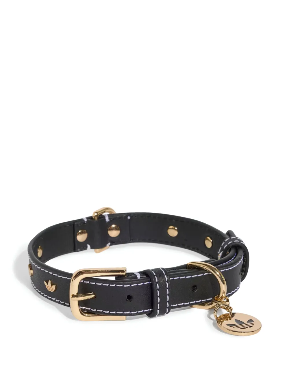 adidas Originals Kids logo-plaque leather pet collar - Schwarz