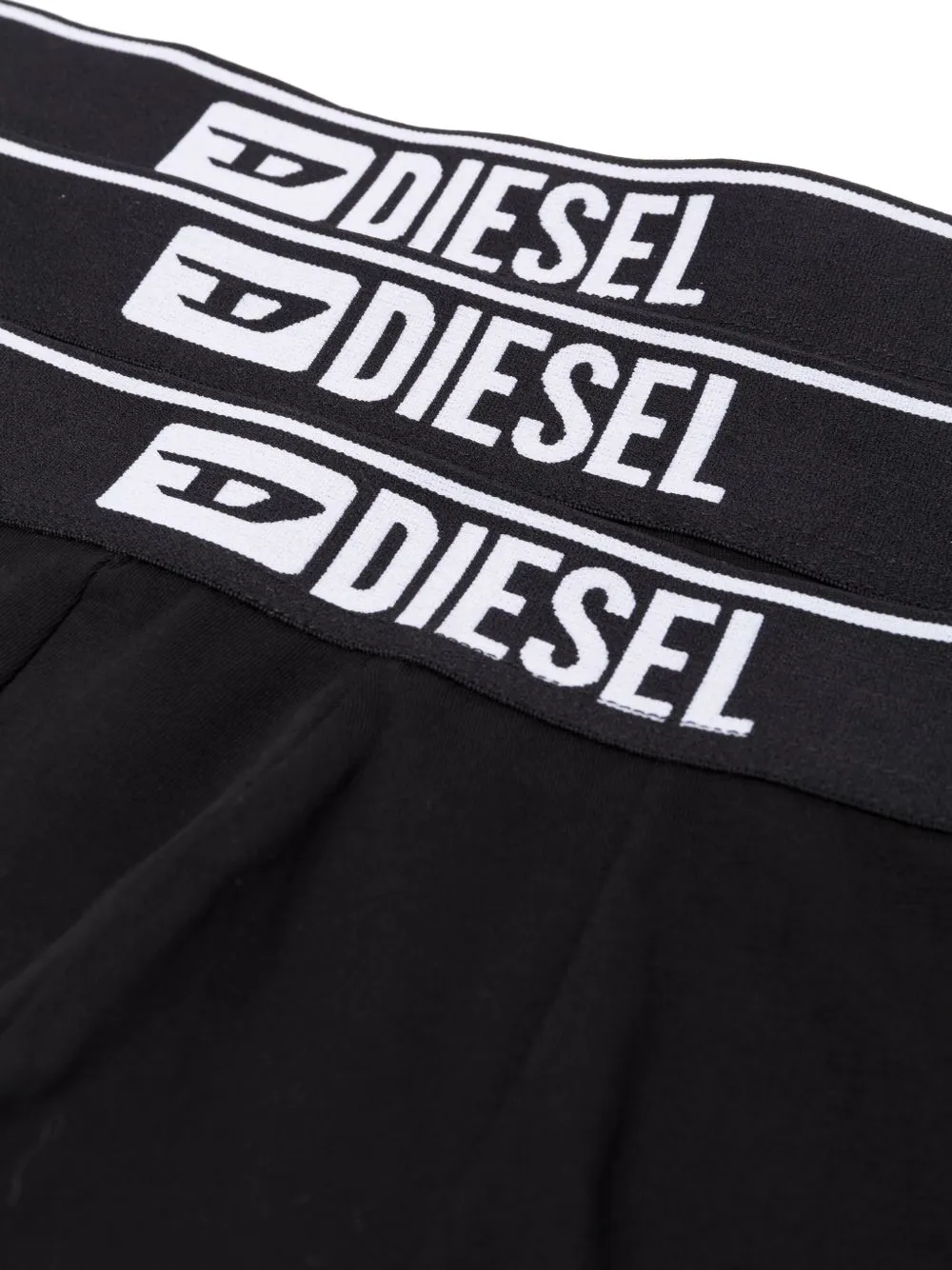 Diesel Drie effen boxershorts Zwart