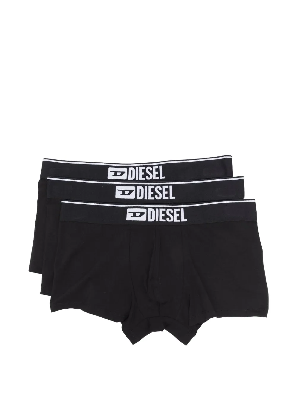 Diesel Drie effen boxershorts Zwart
