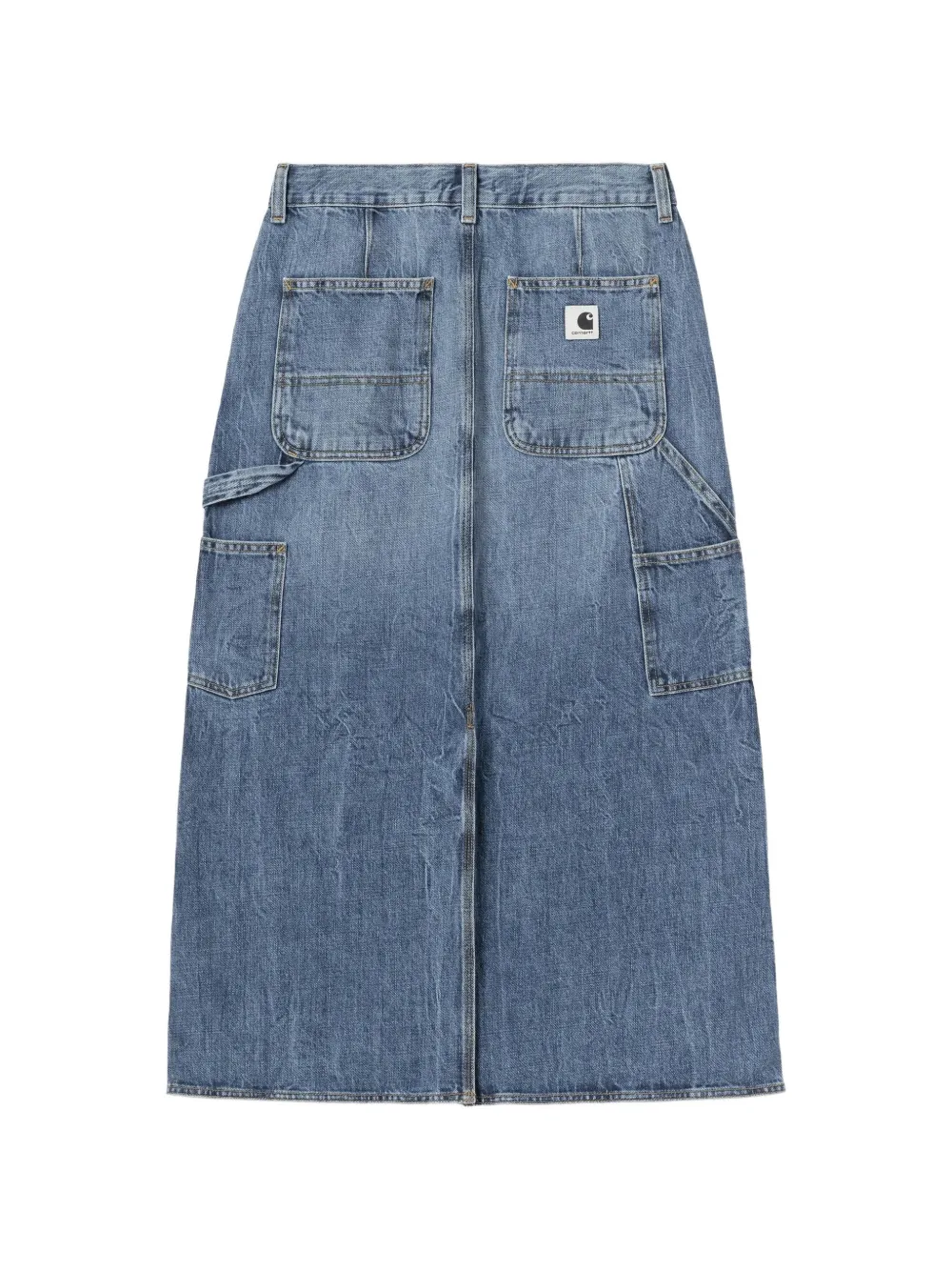 Carhartt WIP faded-effect panelled maxi skirt Blauw