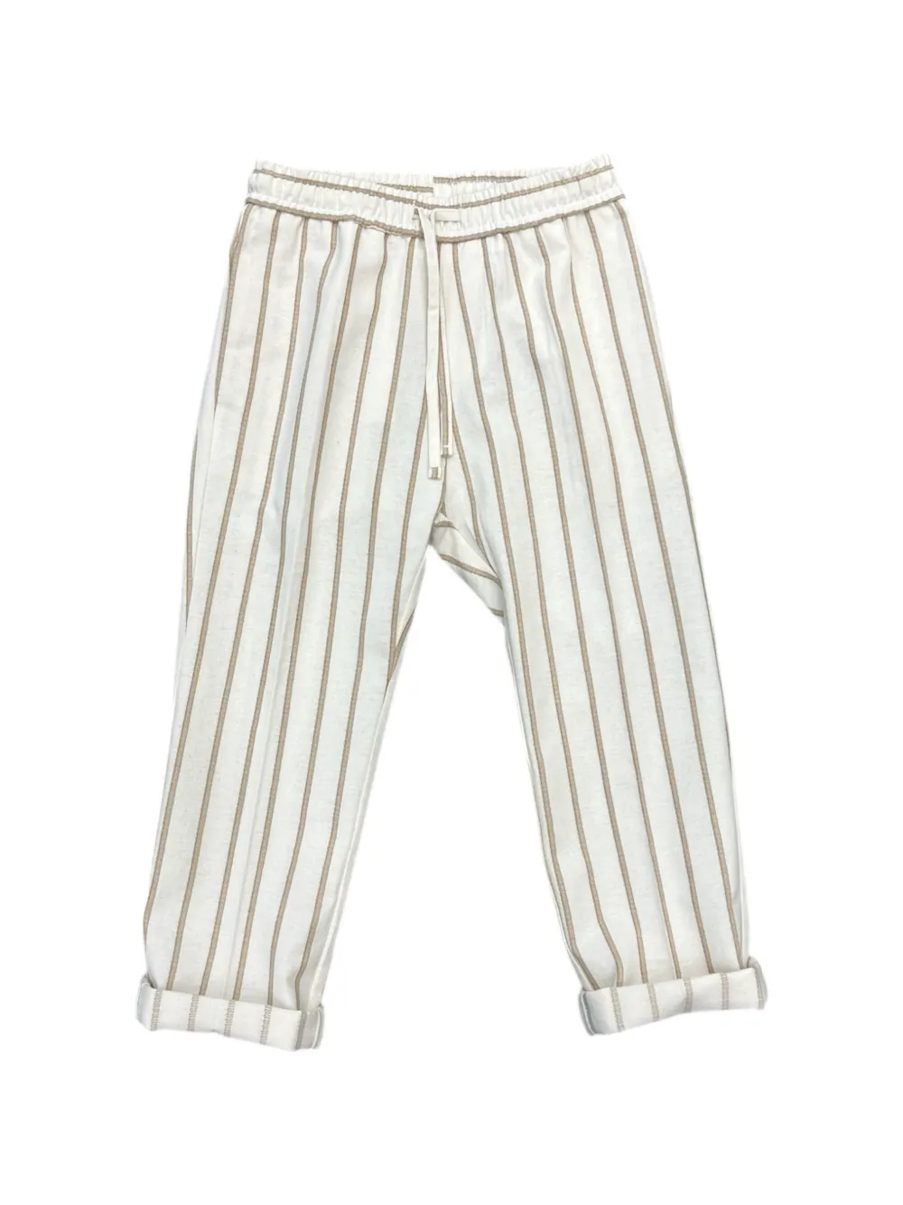 Manuel Ritz Kids vertical-stripe drawstring trousers - Bianco